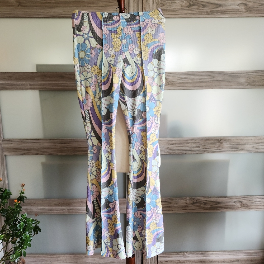 Damson Madder Flared Pants - 60's Mod/Boho - S/XS